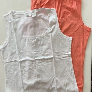VINTAGE NEW WHITE AND CORAL TOPS